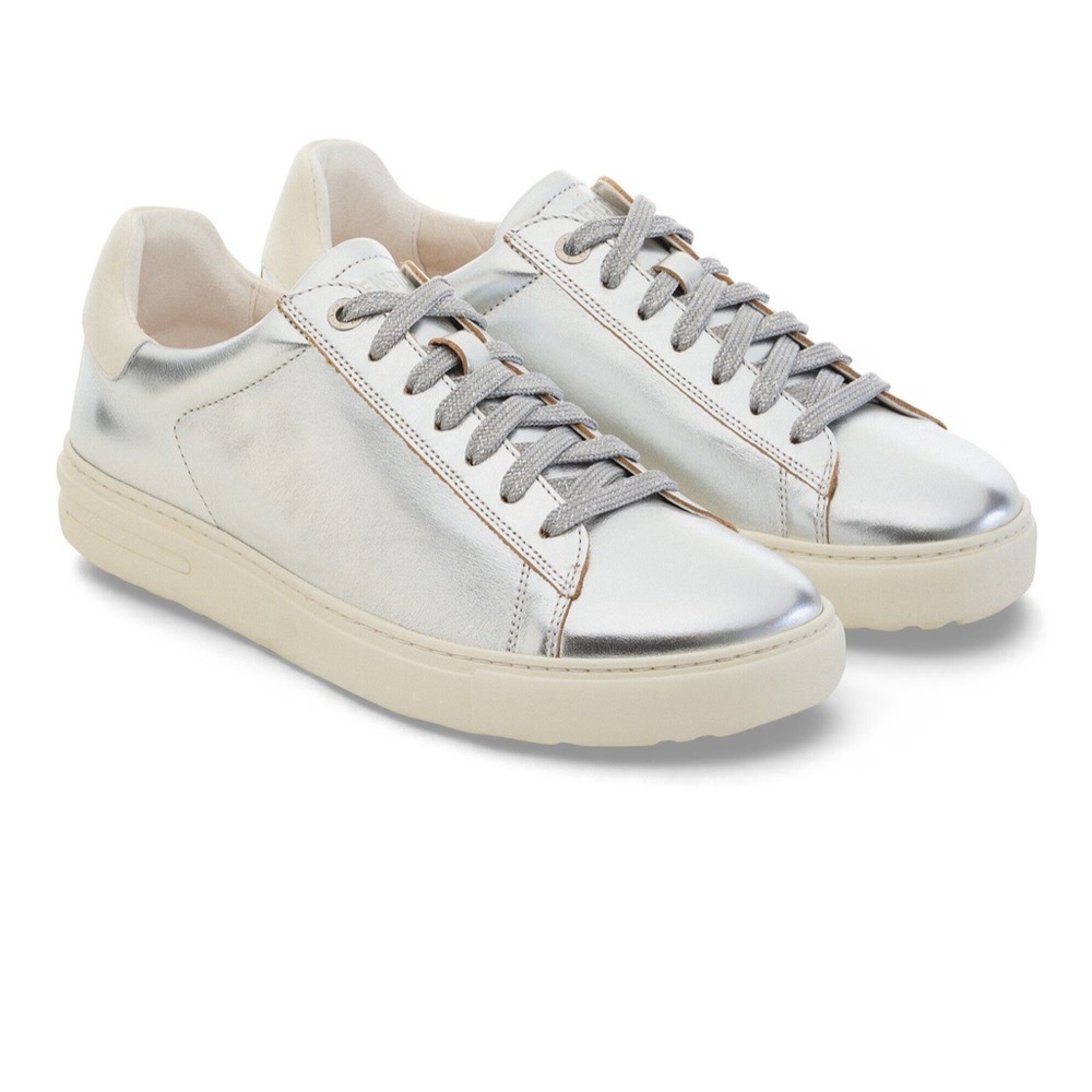 Birkenstock Bend NIB Silver Cream Sneakers Shoes leather sold out Birks top